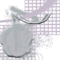 graphic of lilac and teal shape